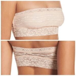 Intimately by Free People Women's Cream White Floral Lace Bandeau Bra Size M